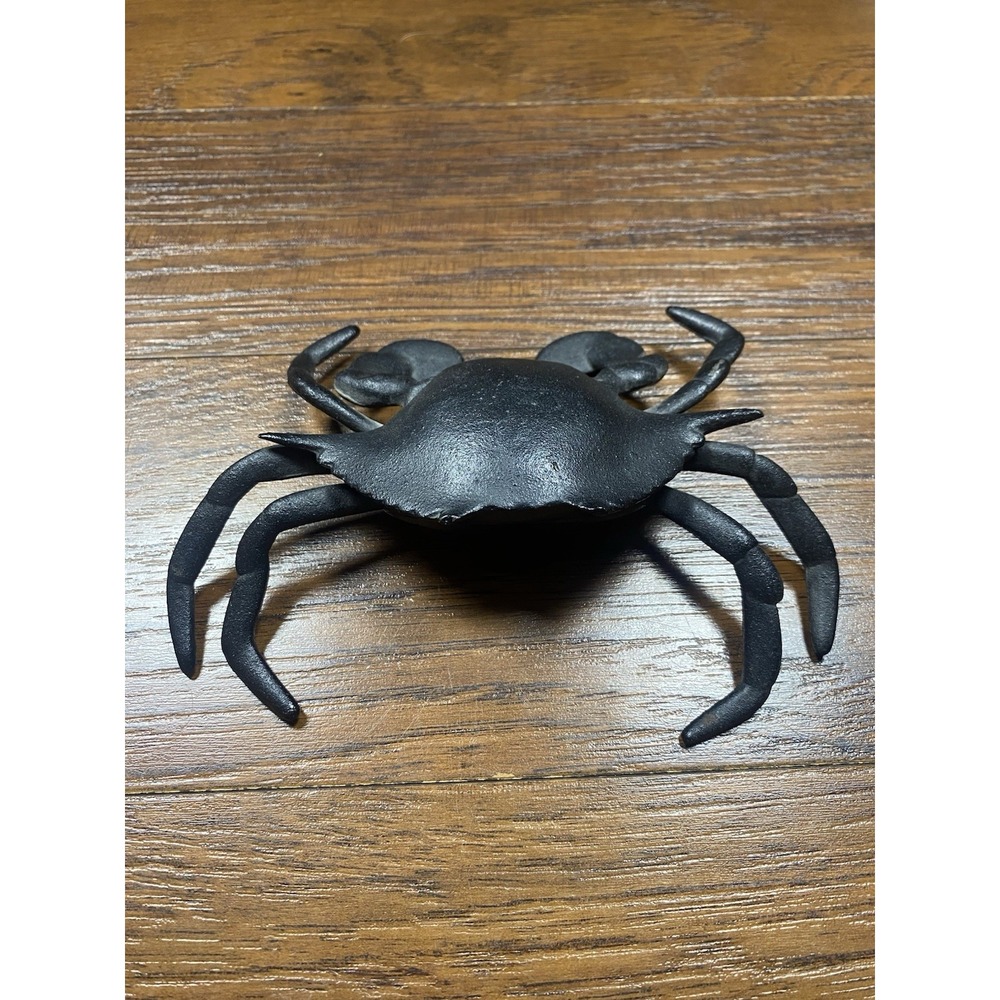 Vtg 1955 SRG Cast Iron Crab Ashtray Cigar Snuffer Inkwell Hinged Lid Red